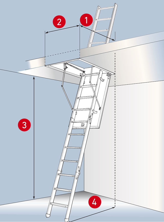 Escalier escamotable Sogem Confortwood monté 120x60cm - Tecniba