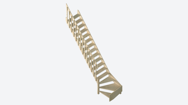 Escalier COTTAGE LARGE en sapin 