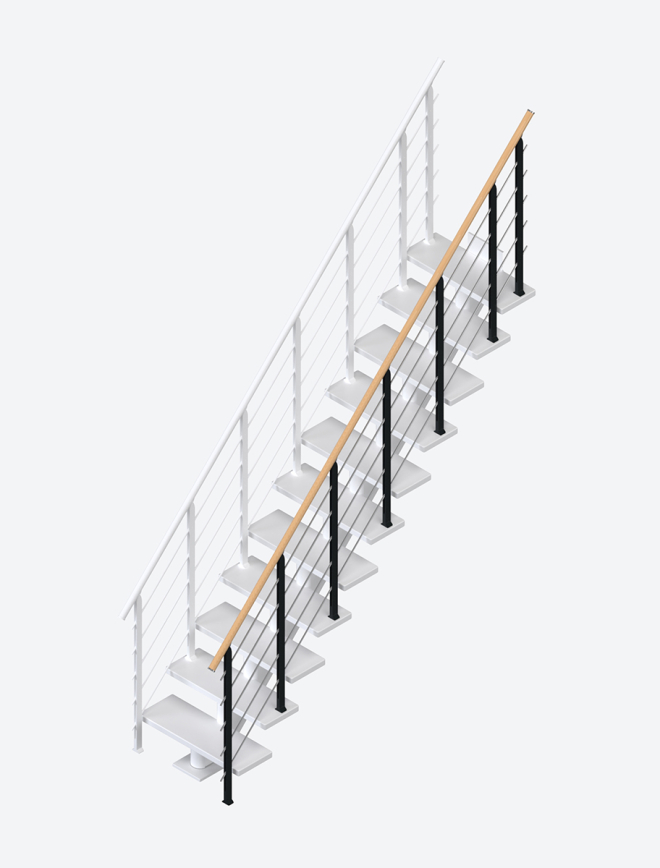 Extra staircase banister DESIGN White RAL 9016