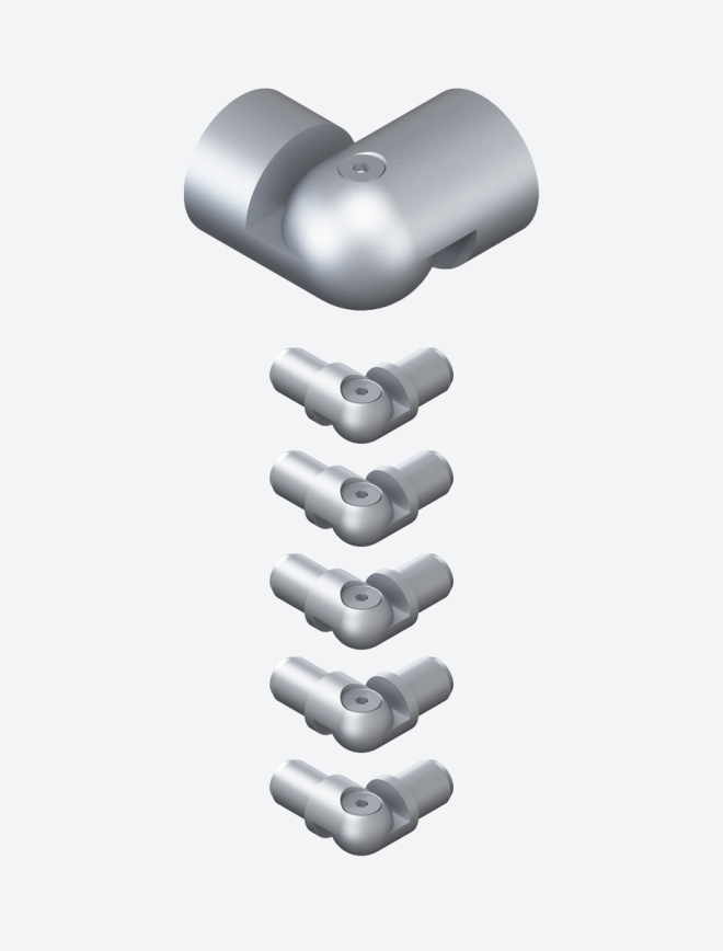 Kit d’angle NEW RONDO – Aluminium Anodisé Argent