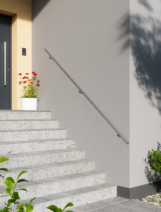 Wall handrail kit NEW RONDO – silver anodized alu Silver