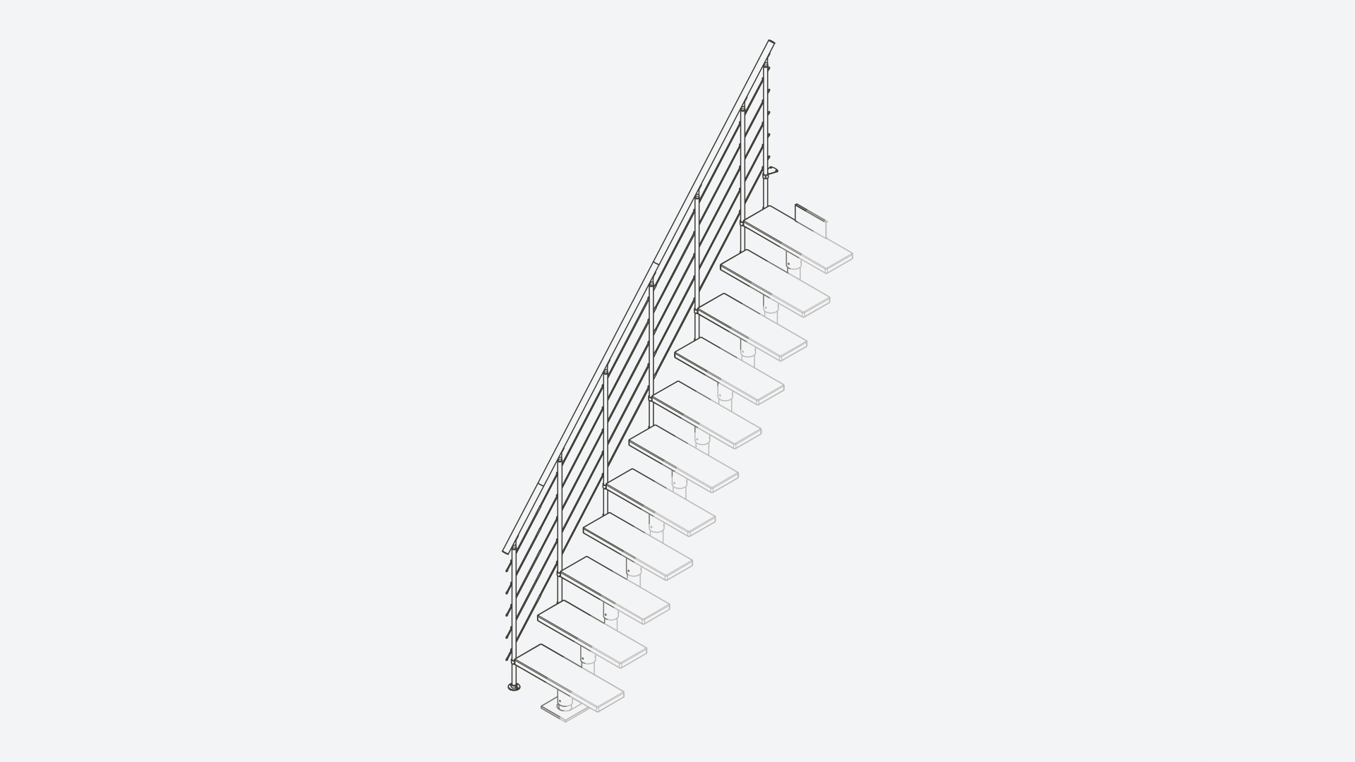 Extra staircase railing STYLE 6 White RAL 9016