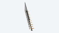 Staircase ATLANTA Black (RAL 9005) + beech treads