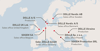 Carte du monde mettant en avant la présence mondiale et les opérations internationales de l'entreprise.