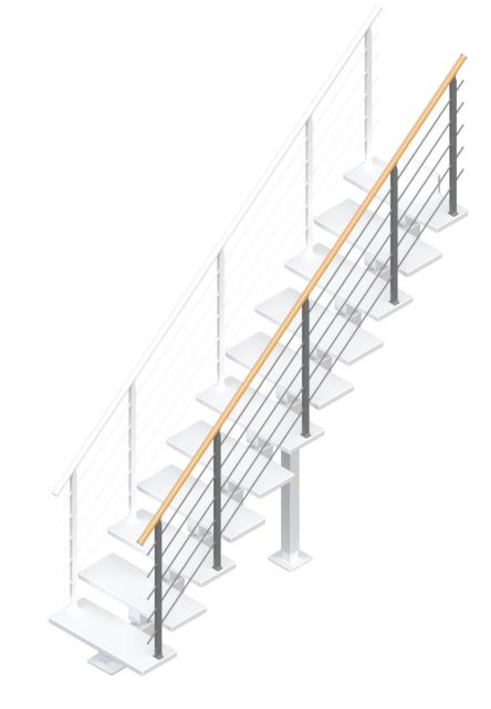Rampe d'escalier DUBAI Design volée droite